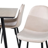 Jídelní stůl Silar - 180 cm - "Wood Look" melamin / černé nohy+jídelní židle Polar- černé nohy / béžový samet (ersätter 19902-880)_6