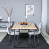 Cirebon Jídelní stůl 200*90cm - Nature / Black+Polar Diamond Jídelní židle - Černé nohy - Grey Velvet_6