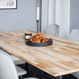 Cirebon Jídelní stůl 200*90cm - Nature / Black+Polar Diamond Jídelní židle - Černé nohy - Grey Velvet_6