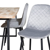 Cirebon Jídelní stůl 200*90cm - Nature / Black+Polar Diamond Jídelní židle - Černé nohy - Grey Velvet_6