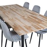 Cirebon Jídelní stůl 200*90cm - Nature / Black+Polar Diamond Jídelní židle - Černé nohy - Grey Velvet_6