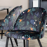 Jídelní stůl Jepara - 250*100*H76 - Šedá / Černá + Sametová jídelní židle - Black Flower fabric_6