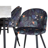 Jídelní stůl Jepara - 250*100*H76 - Šedá / Černá + Sametová jídelní židle - Black Flower fabric_6