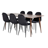 Jídelní stůl Polar 180 cm - Ořechová deska - Ořechové nohy+Jídelní židle Polar - Černé nohy / Black Velvet (ersätter 19902-888)_6