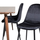 Jídelní stůl Polar 180 cm - Ořechová deska - Ořechové nohy+Jídelní židle Polar - Černé nohy / Black Velvet (ersätter 19902-888)_6