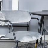 Jídelní stůl Dipp - 115 cm - Černá / Černá mosaz + křeslo Arrow - Černé nohy - Šedá Velvet_4