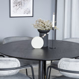 Jídelní stůl Dipp - 115 cm - Černá / Černá mosaz + křeslo Arrow - Černé nohy - Šedá Velvet_4