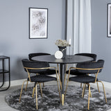 Jídelní stůl Dipp - 115 cm - Černá / Černá mosaz + křeslo Arrow - Mosazné nohy - Black Velvet_4