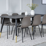 Jídelní stůl Dipp - 180*90cm - Černá / Černá mosaz+arktická jídelní židle - Černé nohy - Khaki Plast_6