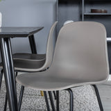 Jídelní stůl Dipp - 180*90cm - Černá / Černá mosaz+arktická jídelní židle - Černé nohy - Khaki Plast_6