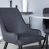 Jídelní stůl Razzia ø106cm - Šedá / Černá+Plaza Jídelní židle - Černé nohy - Černá Fabric_4