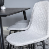 Jídelní stůl Dipp - 180*90cm - Černá / Černá mosaz + Polar Diamond Jídelní židle - Černé nohy - Šedá látka_6