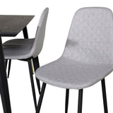 Jídelní stůl Dipp - 180*90cm - Černá / Černá mosaz + Polar Diamond Jídelní židle - Černé nohy - Šedá látka_6