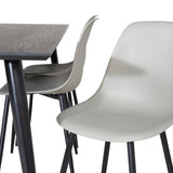 Jídelní stůl Dipp - 180*90cm - Černá / Černá mosaz+Polar Plastová jídelní židle - Černé nohy / Šedý plast_6