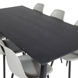 Jídelní stůl Dipp - 180*90cm - Černá / Černá mosaz+Polar Plastová jídelní židle - Černé nohy / Šedý plast_6