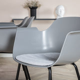 Jídelní stůl Dipp - 180*90cm - Černá / Černá mosaz+Komfortní plastová jídelní židle - Černé nohy - Šedý plast_6