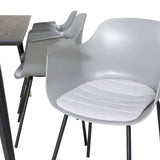 Jídelní stůl Dipp - 180*90cm - Černá / Černá mosaz+Komfortní plastová jídelní židle - Černé nohy - Šedý plast_6