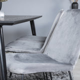 Jídelní stůl Dipp - 180*90cm - Černá / Černá mosaz+muce Jídelní židle - Černé nohy - Šedá Velvet_6