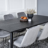 Jídelní stůl Dipp - 180*90cm - Černá / Černá mosaz+muce Jídelní židle - Černé nohy - Šedá Velvet_6