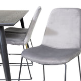 Jídelní stůl Dipp - 180*90cm - Černá / Černá mosaz+muce Jídelní židle - Černé nohy - Šedá Velvet_6