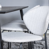 Jídelní stůl Dipp - 180*90cm - Černá / Černá mosaz + Jídelní židle Vault - Černé nohy - Šedá látka_6