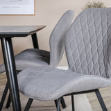 Jídelní stůl Dipp - 180*90cm - Černá / Černá mosaz+Gemma Jídelní židle - Černé nohy - Šedá látka_6