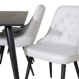 Jídelní stůl Dipp - 180*90 cm - Černá / Černá mosaz+Velvet Deluxe Jídelní židle - Černé nohy - Světle šedá látka_6