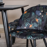 Jídelní stůl Dipp - 180*90cm - Černá / Černá mosaz + Sametová jídelní židle - Black Flower fabric_6