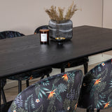 Jídelní stůl Dipp - 180*90cm - Černá / Černá mosaz + Sametová jídelní židle - Black Flower fabric_6