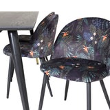Jídelní stůl Dipp - 180*90cm - Černá / Černá mosaz + Sametová jídelní židle - Black Flower fabric_6