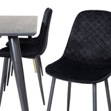 Jídelní stůl Dipp - 180*90cm - Černá / Černá mosaz + Polar Diamond Jídelní židle - Černé nohy - Black Velvet_6