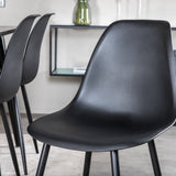 Jídelní stůl Dipp - 180*90cm - Černá dýha / celé černé nohy + Plastová jídelní židle Polar - Černé nohy / Černý plast_6