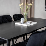 Jídelní stůl Dipp - 180*90cm - Černá dýha / celé černé nohy + Jídelní židle Velvet Deluxe - Černá / Black_6
