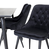 Jídelní stůl Dipp - 180*90cm - Černá dýha / celé černé nohy + Jídelní židle Velvet Deluxe - Černá / Black_6