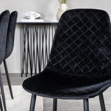 Jídelní stůl Dipp - 180*90cm - Černá dýha / celé černé nohy + Jídelní židle Polar Diamond - Černé nohy - Black Velvet_6