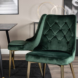 Jídelní stůl Dipp - 120 cm - Černá dýha - Černé nohy š. Brass dipp+Velvet Deluxe Jídelní židle - Zelená / Brass_4