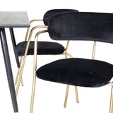 Jídelní stůl Dipp - 120 cm - Černá dýha - Černé nohy š. Mosazné křeslo dipp+Arrow - Mosazné nohy - Black Velvet_4