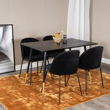 Jídelní stůl Dipp - 120 cm - Černá dýha - Černé nohy š. Mosazný dipp+Wrinkles Jídelní židle - Černé nohy - Black Velvet_4