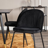 Jídelní stůl Dipp - 120 cm - Černá dýha - Černé nohy š. Mosazný dipp+Wrinkles Jídelní židle - Černé nohy - Black Velvet_4