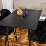 Jídelní stůl Dipp - 120 cm - Černá dýha - Černé nohy š. Mosazný dipp+Wrinkles Jídelní židle - Černé nohy - Black Velvet_4