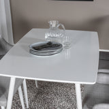 Polar Jídelní stůl 120 cm - Bílá Bílá+Plaza Jídelní židle - Bílé nohy - Světle šedá Fabric_4