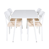 Polar Jídelní stůl 120 cm - Bílá Bílá +Jídelní židle Polly - Bílá / Přírodní _4