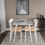 Polar Jídelní stůl 120 cm - Bílá Bílá +Jídelní židle Polly - Bílá / Přírodní _4