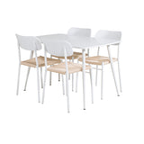 Polar Jídelní stůl 120 cm - Bílá Bílá +Jídelní židle Polly - Bílá / Přírodní _4