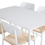 Polar Jídelní stůl 120 cm - Bílá Bílá +Jídelní židle Polly - Bílá / Přírodní _4