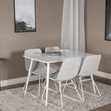 Polar Jídelní stůl 120 cm - White White+Cirebon Jídelní židle - White Wash_4