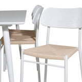 Polar Jídelní stůl 180 cm - Bílá deska / Bílé nohy + Jídelní židle Polly - Bílá / Přírodní _6