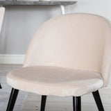 Polar Jídelní stůl 180 cm - Bílá deska / Bílé nohy + Sametová jídelní židle - Béžová / Černá_6