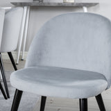 Polar Jídelní stůl 180 cm - Bílá deska / Bílé nohy + Sametová jídelní židle Manšestr - Světle Šedá / Černá_6