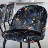 Jídelní stůl Polar 180 cm - Bílá deska / Bílé nohy+Sametová jídelní židle - Black Flower fabric_6